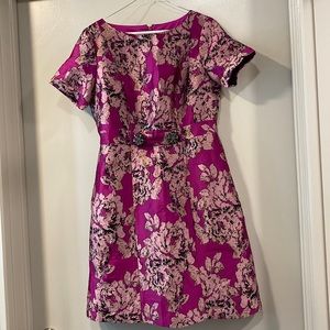 Adrianna Papell Pink Dress with waist brooch